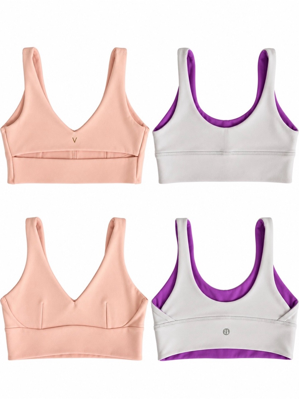 lululemon athletica Reversible Peach and Purple-Lined Gray Sports Bra